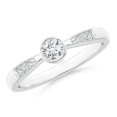 Angara Tapered Round Diamond Solitaire Promise Ring In Metallic