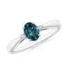Angara Tapered Shank Teal Montana Sapphire Solitaire Ring With Diamonds In White Gold/medium Greenish Blue
