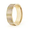Angara Threaded Pattern Satin Finish Comfort Fit Wedding Band In Yellow Gold
