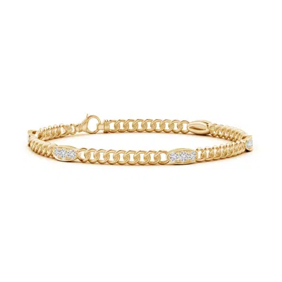 Angara Three Stone Diamond Station Stackable Bracelet In Gold