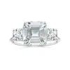 Angara Three Stone Gia Certified Emerald-cut White Sapphire Knife-edge Ring In White Gold