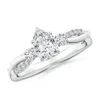 Angara Three Stone Pear & Round Diamond Engagement Ring In White Gold/h