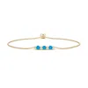 Angara Three Stone Round Swiss Blue Topaz Bracelet With Diamonds In Yellow Gold/swiss Blue