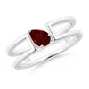 Angara Tilted Pear Ruby Solitaire Parallel Split Shank Ring In White Gold/deep Rich Red