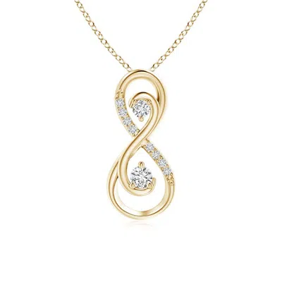 Angara Together Forever Two Stone Diamond Infinity Pendant For Mom In Gold