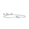 Angara Trillion Aquamarine Pisces Bolo Bracelet With Diamond Cluster In White Gold/light Swiss Blue
