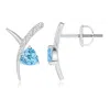Angara Trillion Aquamarine Pisces Stud Earrings With Diamonds