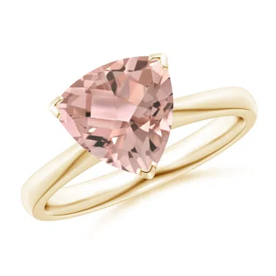 Angara Trillion Morganite Solitaire Engagement Ring In Pink