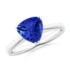 Angara Trillion Tanzanite Solitaire Engagement Ring In White Gold/rich Violet Blue