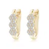 Angara Triple Floral Cluster Diamond Hoop Earrings In Yellow Gold/h