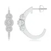 Angara Triple Round Diamond Halo J-hoop Earrings In White Gold/h