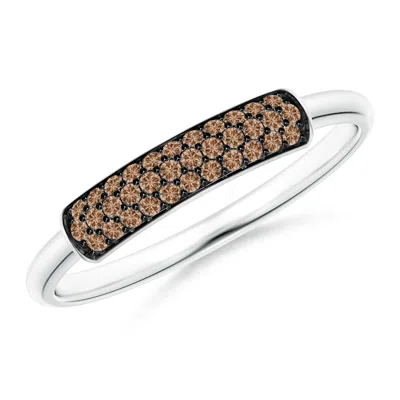 Angara Triple Row Coffee Diamond Dome Wedding Ring In Metallic