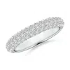 Angara Triple Row Diamond Wedding Ring For Women In White Gold/h