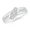 Angara Triple Shank Diagonal Diamond Three Stone Bypass Ring In White Gold/h