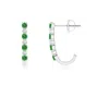 Angara Tsavorite And Diamond J-hoop Earrings In White Gold/bright Deep Green
