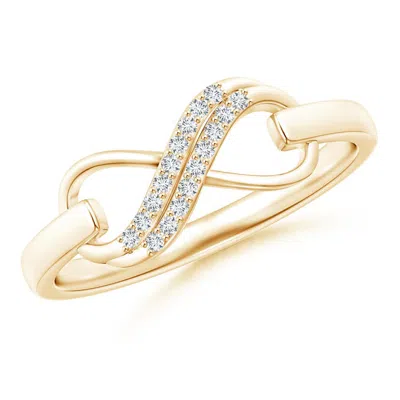 Angara Twin-row Diamond Swirl Infinity Link Ring In Gold