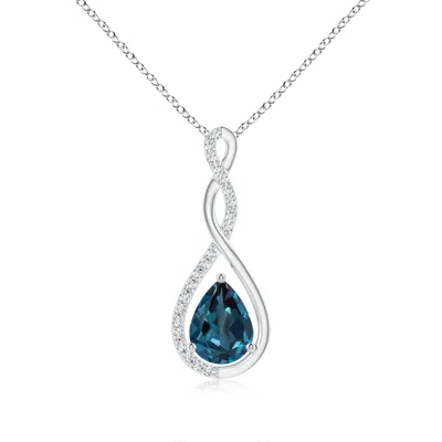 Angara Twisted Infinity Floating Lab-grown Alexandrite Drop Pendant In Metallic