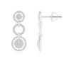 Angara Twisted Wire Halo Diamond Three-layer Dangle Earrings In White Gold/g