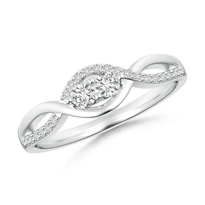 Angara Two Stone Diamond Infinity Twist Engagement Ring In Metallic