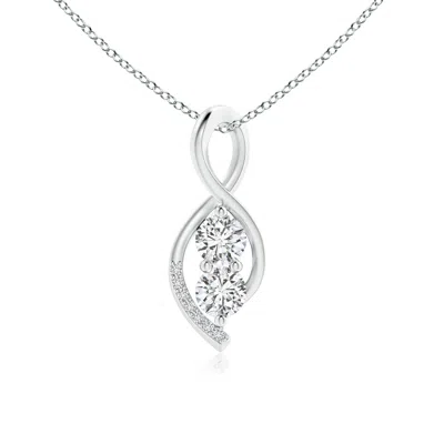 Angara Two Stone Diamond Infinity Twist Pendant In Metallic