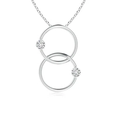 Angara Two Stone Diamond Interlocking Circle Pendant In Metallic