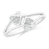 Angara Two Stone Diamond Twin Heart Knot Ring In Platinum/h