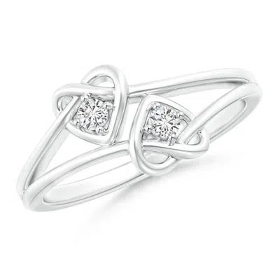 Angara Two Stone Diamond Twin Heart Knot Ring In Metallic