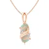 Angara Two Stone Opal Swirl Pendant In Rose Gold/milky With High Play Of Colour