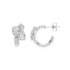 Angara Two-stone Pear Diamond Bypass Hoop Earrings