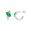 Angara Two-stone Pear Emerald Bypass Hoop Earrings
