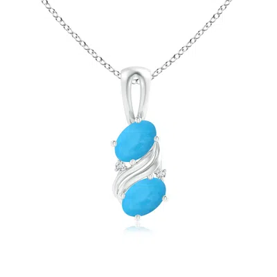 Angara Two Stone Turquoise Swirl Pendant In Metallic