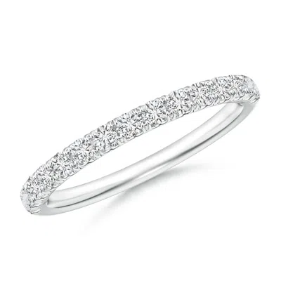 Angara U-pave Set Diamond Half Eternity Wedding Ring In White