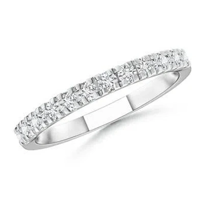 Angara U Prong Diamond Half Eternity Wedding Ring In White