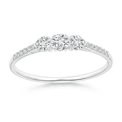 Angara Unique Prong-set Diamond Three Stone Engagement Ring In Metallic