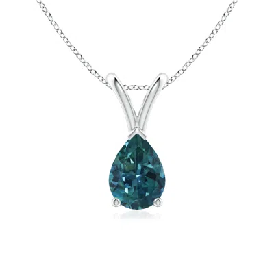 Angara V-bale Pear-shaped Teal Montana Sapphire Solitaire Pendant In Green