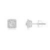 Angara V-prong Set Princess-cut Diamond Halo Stud Earrings In White Gold/h