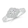 Angara Victorian Carved Double Halo Diamond Collar Engagement Ring