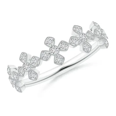 Angara Vintage Inspired Bezel And Pave-set Diamond Wedding Band In White