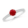 Angara Vintage Inspired Claw-set Round Ruby Solitaire Ring In White Gold/medium Red