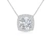Angara Vintage Inspired Cushion Diamond Halo Pendant In White Gold/h