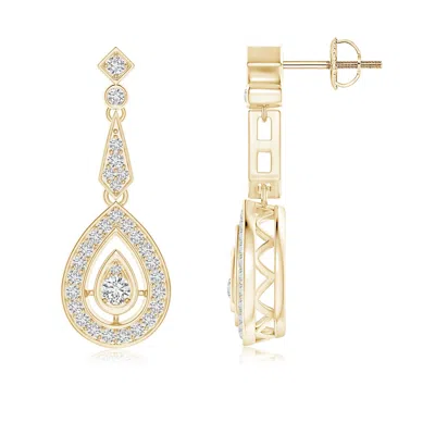 Angara Vintage Inspired Diamond Drop Earrings In Gold