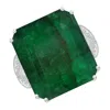 Angara Vintage-inspired Gia Certified Emerald-cut Emerald Solitaire Ring In White Gold/medium Green