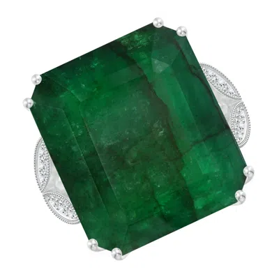 Angara Vintage-inspired Gia Certified Emerald-cut Emerald Solitaire Ring In Green