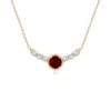 Angara Vintage Inspired Ruby And Diamond Curved Bar Pendant In Yellow Gold/deep Rich Red