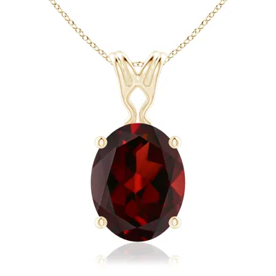 Angara Vintage Inspired Solitaire Oval Garnet Pendant In Gold