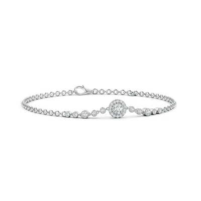 Angara Vintage Style Bezel-set Diamond Bracelet In Metallic