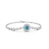Angara Vintage Style Bezel-set Fancy Intense Blue And White Diamond Bracelet In White Gold/fancy Intense