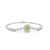 Angara Vintage Style Bezel-set Lab-grown Fancy Intense Yellow And White Diamond Bracelet In White Gold/fancy Intense