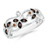Angara Vintage Style Brown Diamond Flower Scroll Ring In White Gold/fancy Deep Brown (c7)