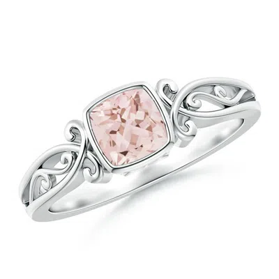 Angara Vintage Style Cushion Morganite Solitaire Ring In Metallic